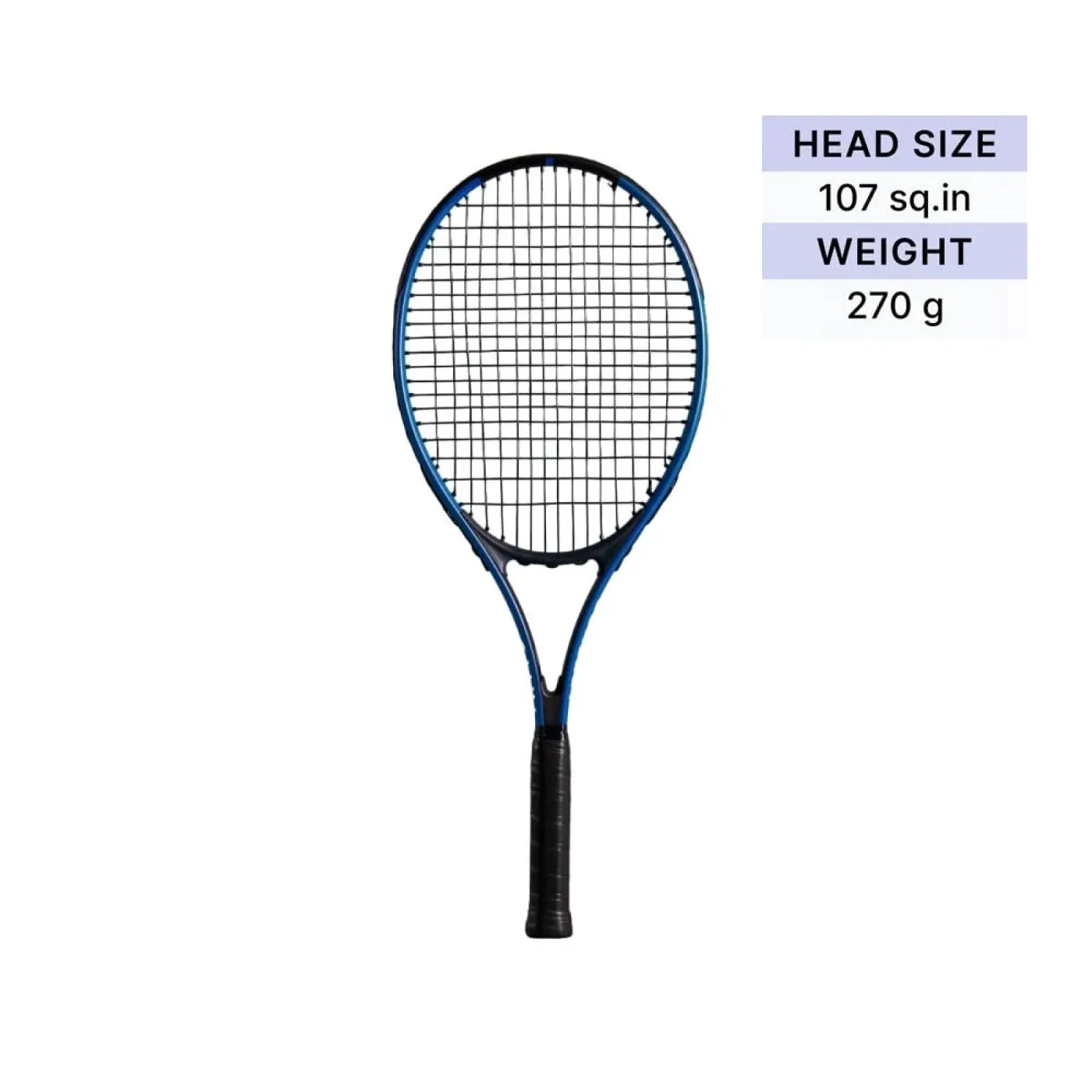 Decathlon Aluminum Tennis Racket for Adults (Blue & Black) - الصورة 3
